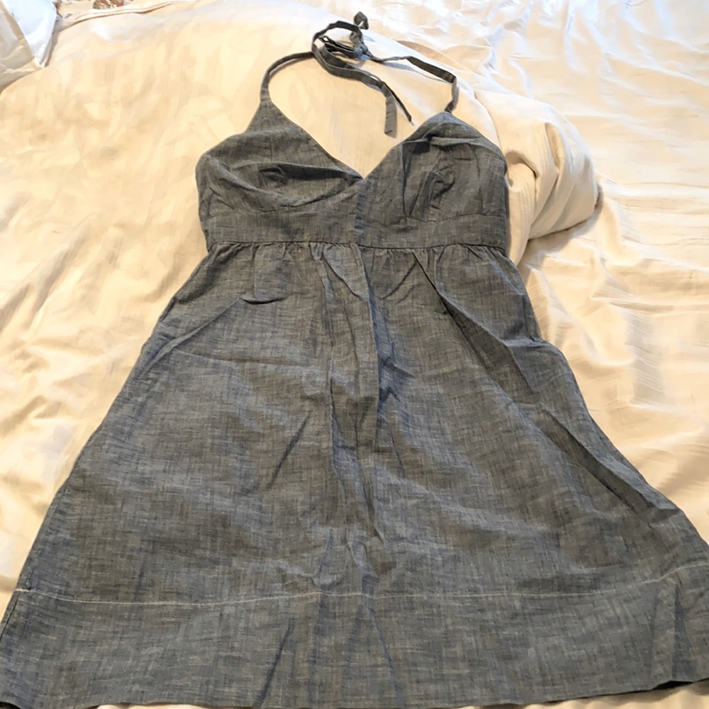 Light denim halter dress